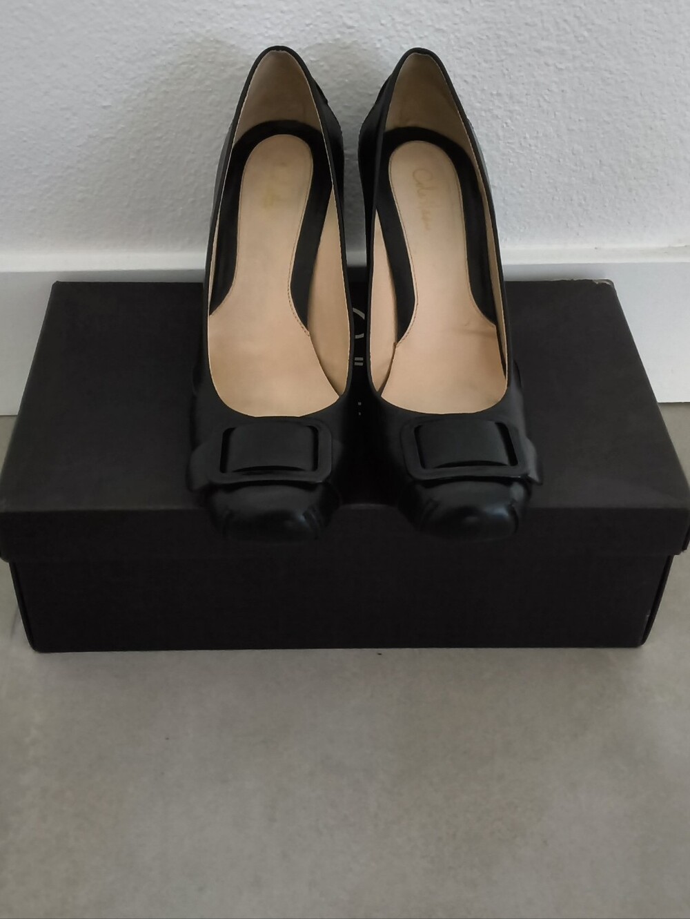 Cole Haan "Sydney" High Pump Black Leather Size 8.5